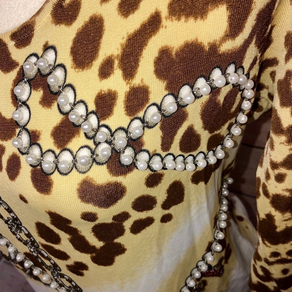 Beaded Leopard Print Top - Picture 5 of 9